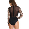 Women's Elegant V-Neck Sequin Mesh Bodysuit
