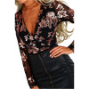 Women's Elegant V-Neck Sequin Mesh Bodysuit