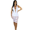 Women's Hollow Out Pencil Style Bandage Dress w/ Mesh Patchwork
