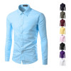 Men's Assorted Single Breasted Long Sleeve Solid Color Formal Shirt