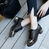 Genuine Leather Chunky Rivet Shoes