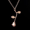Retro Leaf Rose Pendant Necklace Retro Leaf Rose Pendant Necklace