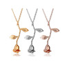 Retro Leaf Rose Pendant Necklace Retro Leaf Rose Pendant Necklace