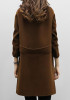 Coffee Pockets Turndown Collar Long Sleeve Cardigan Coat