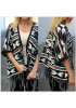 Black Geometric Print Tassel Fashion Cardigan Coat