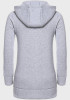 Grey Drawstring Zipper Pockets Hooded Long Sleeve Pullover Sweatshirt