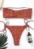 Iron Red Polka Dot Bandeau Bow Drawstring 2-in-1 Swimwear