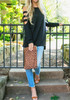 Black Cut Out Sleeve Round Neck Long Sleeve Fashion T-Shirt