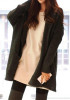 Drak Grey Pockets Hooded Going out Casual Cardigan Sweater