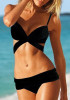 Black Condole Belt Irregular 2-in-1 V-neck Fashion Swimwear