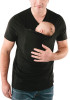Black Multi-Functional Kangaroo Baby Bags Casual T-Shirt
