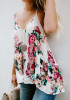 White Flowers Draped Spaghetti Strap V-neck Bohemian Vest