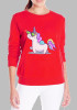 Red Unicorn Print Long Sleeve Christmas Casual Sweatshirt Red Unicorn Print Long Sleeve Christmas Casual Sweatshirt