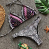 Black Floral 2-in-1 Condole Belt Print V-neck Swimwear