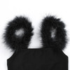 Black Patchwork Square Neck Fashion Slim Thin Vest