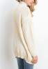 Beige Pockets Draped Oversize Long Sleeve Casual Cardigan Sweater