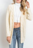 Beige Pockets Draped Oversize Long Sleeve Casual Cardigan Sweater
