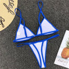 White Patchwork Condole Belt 2-in-1 V-neck Fashion Swimwear