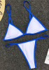 White Patchwork Condole Belt 2-in-1 V-neck Fashion Swimwear