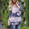 Multicolor Floral Print Round Neck Fashion T-Shirt Multicolor Floral Print Round Neck Fashion T-Shirt