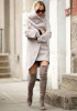 Light Grey Plain Pockets Hooded No Button Long Sleeve Coat Light Grey Plain Pockets Hooded No Button Long Sleeve Coat
