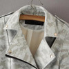 White Zipper Pockets Belt Turndown Collar Casual Coat
