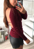 Red Tie Back Round Neck Fashion T-Shirt