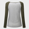 Women T-shirt Christmas Letter Print Mosaic Top Casual O-neck Raglan Long Sleeve T shirt