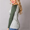 Women T-shirt Christmas Letter Print Mosaic Top Casual O-neck Raglan Long Sleeve T shirt