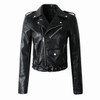 Women Autunm Winter Red Faux Leather Jackets Lady Bomber Motorcycle Cool Outerwear Coat