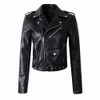 Women Autunm Winter Red Faux Leather Jackets Lady Bomber Motorcycle Cool Outerwear Coat