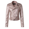 Women Autunm Winter Red Faux Leather Jackets Lady Bomber Motorcycle Cool Outerwear Coat