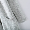 Grey Plain Pockets Round Neck Long Sleeve Casual Cardigan Sweater Grey Plain Pockets Round Neck Long Sleeve Casual Cardigan Sweater