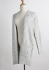 Grey Plain Pockets Round Neck Long Sleeve Casual Cardigan Sweater Grey Plain Pockets Round Neck Long Sleeve Casual Cardigan Sweater