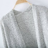 Grey Plain Pockets Round Neck Long Sleeve Casual Cardigan Sweater Grey Plain Pockets Round Neck Long Sleeve Casual Cardigan Sweater