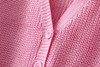 Casual Pink  Plain Pockets Long Sleeve Cardigan Casual Pink  Plain Pockets Long Sleeve Cardigan