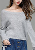 Grey Drawstring Round Neck Long Sleeve Pullover Sweater