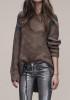 Casual Coffee Plain Irregular Round Neck Fashion Pullover Sweater Casual Coffee Plain Irregular Round Neck Fashion Pullover Sweater