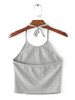 Casual Sweet Fantasy Open Back Halter Solid Color Top