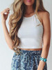 Casual Sweet Fantasy Open Back Halter Solid Color Top
