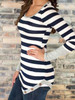 Casual Fashion Striped Round Neckline Spliced Top Casual Fashion Striped Round Neckline Spliced Top