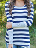 Casual Fashion Striped Round Neckline Spliced Top Casual Fashion Striped Round Neckline Spliced Top