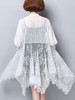 Casual Longline Asymmetric Hem See-Through Plain Kimono