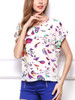 Casual Round Neck Birds Printed Blouse