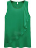 Casual Round Neck Flounce Plain Sleeveless T-Shirt Casual Round Neck Flounce Plain Sleeveless T-Shirt