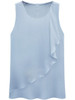 Casual Round Neck Flounce Plain Sleeveless T-Shirt Casual Round Neck Flounce Plain Sleeveless T-Shirt