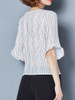 Casual Asymmetric Neck Ruffle Trim Vertical Striped Blouse