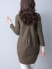 Casual Longline Round Neck Decorative Button Plain Long Sleeve T-Shirt