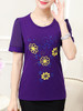 Casual Floral Printed Round Neck Short Sleeve T-Shirt