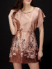 Casual Round Neck Floral Satin Nightgown